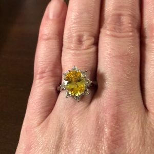Yellow stone ring size 7